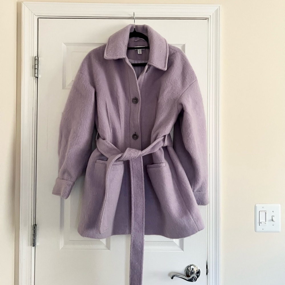 Topshop Lavender Puff Sleeve Coat